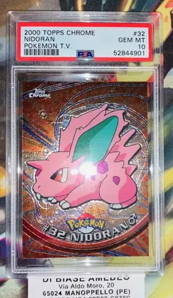 PSA 10 NIDORAN #32 TOPPS CHROME POKEMON T.V. INGLESE 2000! - Image 2