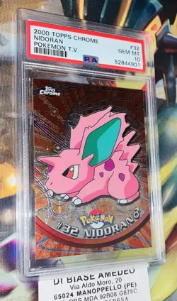 PSA 10 NIDORAN #32 TOPPS CHROME POKEMON T.V. INGLESE 2000! - Image 3