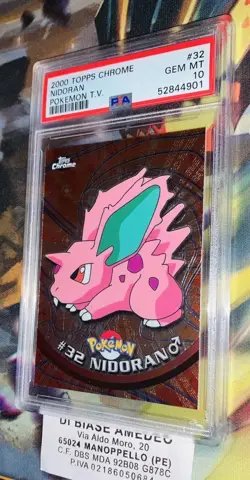 PSA 10 NIDORAN #32 TOPPS CHROME POKEMON T.V. INGLESE 2000! - Image 4
