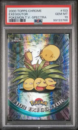 POKEMON PSA 10 EXEGGUTOR #103 SPECTRA POKEMON T.V. TOPPS CHROME ENGLISH 2000! - Image 1
