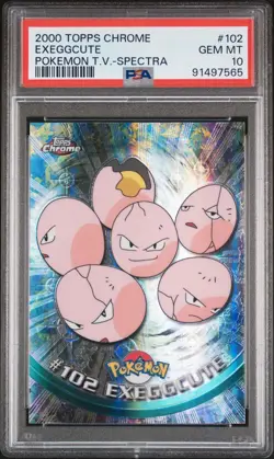 POKEMON PSA 10 EXEGGCUTE SPECTRA #102 POKEMON T.V. TOPPS CHROME ENGLISH 2000! - Image 1