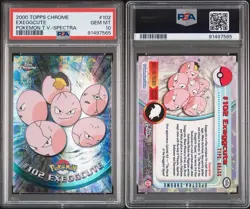 POKEMON PSA 10 EXEGGCUTE SPECTRA #102 POKEMON T.V. TOPPS CHROME ENGLISH 2000! - Image 3