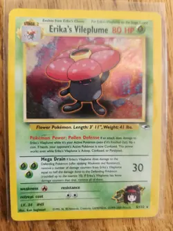 Pokemon TCG Erika's Vileplume Holo Rare Gym Heroes 5/132 LP - Image 1