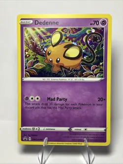 Pokemon TCG Dedenne SWSH Black Star Promos SWSH080 Holo Promo NM/MINT - Image 1