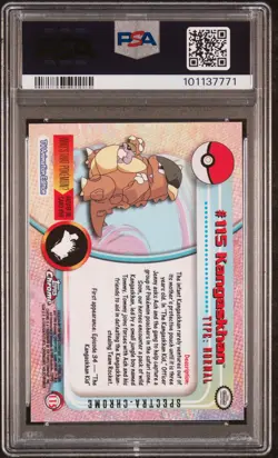 POKEMON PSA 10 KANGASKHAN SPECTRA #115 POKEMON T.V. TOPPS CHROME ENGL POP 13!🌍 - Image 2