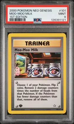 2000 POKEMON NEO GENESIS 1ST ED #101 MOO-MOO MILK PSA 9 - Image 1