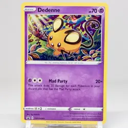 POKEMON DEDENNE SWSH80 PROMO BLACK STAR COSMOS HOLO NM - Image 1