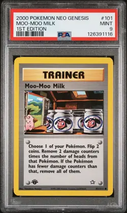 2000 POKEMON NEO GENESIS 1ST ED #101 MOO-MOO MILK PSA 9 - Image 1