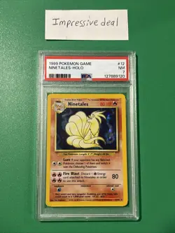 1999 Pokemon Base Set Unlimited #12 Ninetales Holo PSA 7 NM Graded 12/2025 - Image 1