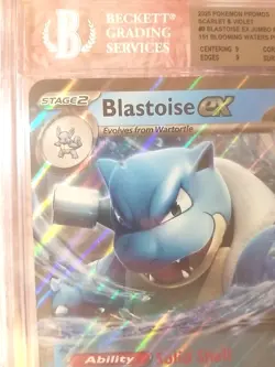POKEMON 151 BLASTOISE EX 009 JUMBO BGS 9 MINT BLOOMING WATERS OVERSIZED PSA MEW - Image 4