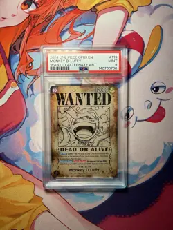 2024 One Piece CCG Monkey D. Luffy Op09 Wanted Poster Alternate Art PSA 9 - Image 1