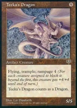 MTG Teeka's Dragon, Mirage, Damaged, English - Image 1