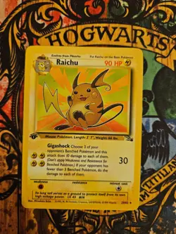 Raichu (29/62) Regular Rare 1st Edition Pokemon Fossil (LP) - Image 1
