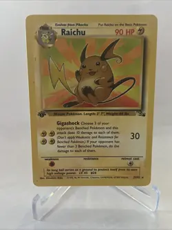 Pokemon Card TCG Raichu 29/62 1st Edition Fossil Non-Holo Rare LP - Image 1