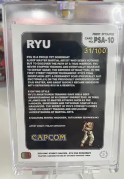 Ryu Street Fighter II 2 June PSA Promo Red Stars Champion Edition # /100 SMC - Image 2