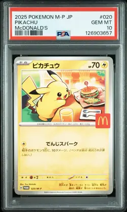 PSA 10 Pikachu 020/M-P McDonald's Happy Set Promo JP Pokemon Card 2025 GEM MINT - Image 4