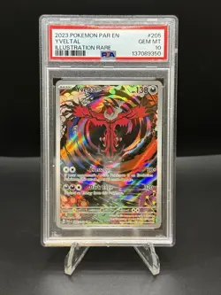 Yveltal 205/182 SV04: Paradox Rift Holo Illustration Rare Pokemon PSA 10 - Image 1