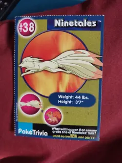 Vtg POKEMON Ninetails #38 TRADING CARD Burger King Pokemon Nintendo TCG PROMO BK - Image 1