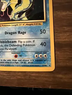 Gyarados Holo 6/102 - Base Set - Vintage Pokemon Card - LP - Image 4