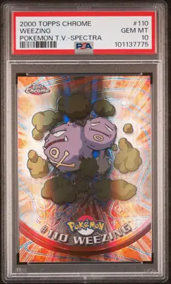 POKEMON PSA 10 WEEZING SPECTRA #110 POKEMON T.V. TOPPS CHROME ENGL POP 14!🌍 - Image 1