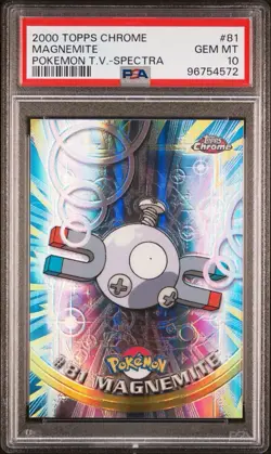POKEMON PSA 10 MAGNEMITE SPECTRA #81 POKEMON T.V. TOPPS CHROME ENGLISH 2000! - Image 1