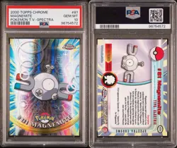 POKEMON PSA 10 MAGNEMITE SPECTRA #81 POKEMON T.V. TOPPS CHROME ENGLISH 2000! - Image 3