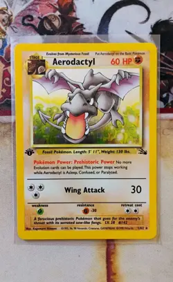 Aerodactyl 1/62 Holo Rare 1st Edition Fossil NM Pokemon - Image 1