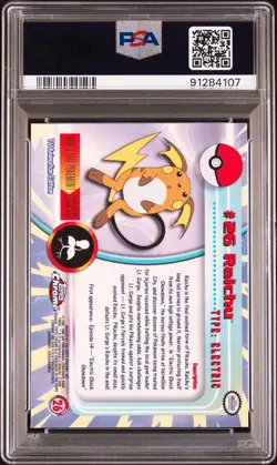 PSA 10 RAICHU FOIL #26 POKEMON T.V. TOPPS CHROME ENGLISH 2000! - Image 2