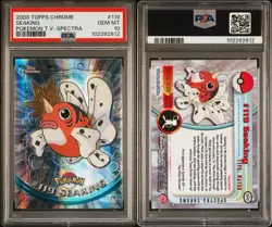 POKEMON PSA 10 SEAKING SPECTRA #119 POKEMON T.V. TOPPS CHROME ENGL POP 11!🌍 - Image 3