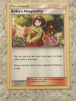 2019 Pokemon Sun & Moon Team Up Holo Erika's Hospitality #140 - Image 1