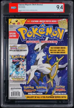 2009 POKEMON MAGAZINE ARCEUS COVER PLATINUM ARCEUS BOOSTER PACK AD PSA 9.4 - Image 1