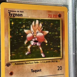 1999 Pokemon FRENCH 1st Edition Base Set Tygnon-Hitmonchan Holo 💥 PSA 6 - Image 3