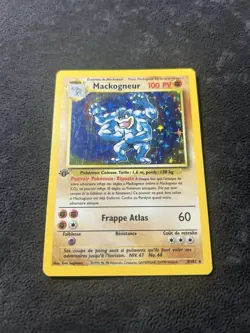 1999 Pokemon French Base Set Mackogneur (Machamp) 1st Edition Holo Rare Played - Image 4