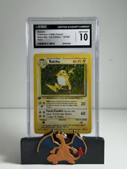 1999 Pokemon FRENCH 1st Edition Base Set Raichu Holo 14/102 CGC 10 GEM MINT! - Image 1