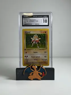 CGC 10 GEM MINT Hitmonchan (Tygnon) 1st Edition 7/102 French Base Holo (PSA/BGS) - Image 1