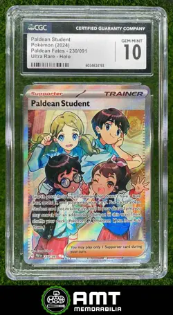 193 2024 Pokemon SV Paldean Fates PAF EN #230/091 Student Ultra Rare Holo CGC 10 - Image 1