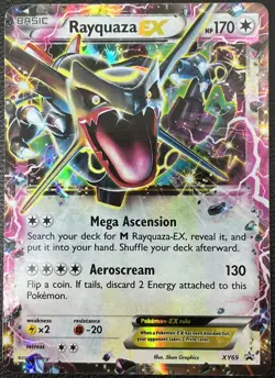 Rayquaza EX XY69 Promo Black Star Holo Rare Pokemon Card LP+ - Image 1