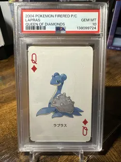 2004 Pokemon Firered Playing Card Lapras Queen Of Diamonds PSA 10 - Image 1