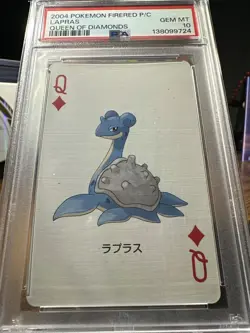 2004 Pokemon Firered Playing Card Lapras Queen Of Diamonds PSA 10 - Image 3
