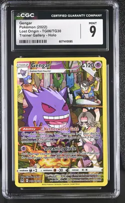 CGC 9 MINT Gengar 2022 Lost Origin TG06/TG30 Trainer Gallery Holo Pokemon Card - Image 1