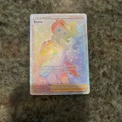 Pokemon TCG Sonia Holo Rainbow Secret Rare Card 203/192 - Image 1