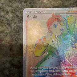 Pokemon TCG Sonia Holo Rainbow Secret Rare Card 203/192 - Image 2