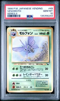 1998 POKEMON JPN VENDING SER II #49 VENOMOTH PSA 10 - Image 1