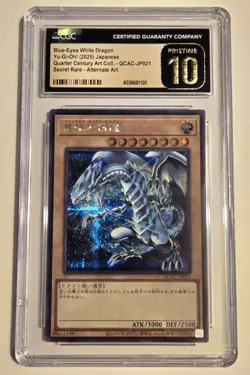 2025 YU-GI-OH! Blue Eyes White Dragon QCAC-JP021 JPN Secret Rare CGC PRISTINE 10 - Image 1