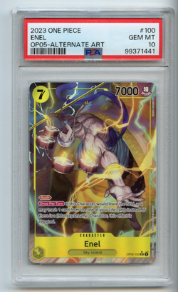 2023 ONE PIECE OP05-AWAKENING OF THE NEW ERA ALTERNATE ART #100 ENEL PSA 10 - Image 1