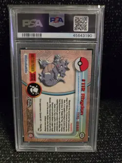 PSA 10 2000 Pokemon Game Topps Chrome Rhydon TV Rare Base Set Series 2 GEM MINT - Image 2