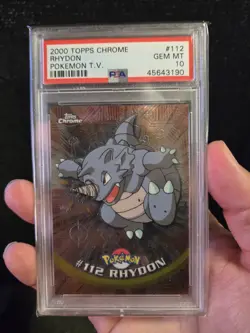 PSA 10 2000 Pokemon Game Topps Chrome Rhydon TV Rare Base Set Series 2 GEM MINT - Image 3