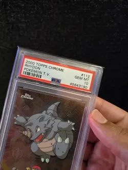 PSA 10 2000 Pokemon Game Topps Chrome Rhydon TV Rare Base Set Series 2 GEM MINT - Image 5
