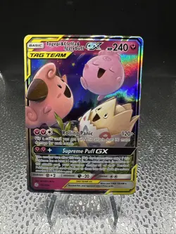 Pokemon Tcg Togepi & Cleffa & Igglybuff GX 143/236 Sm-Cosmic Eclipse Holo - Image 1