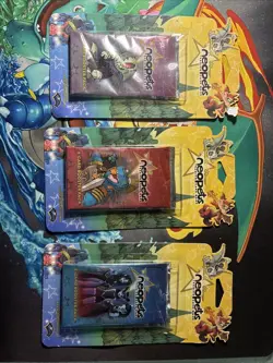 3 Neopets Base Set Original Trading Card Game Sealed Blister Packs Slightly Worn - Image 1